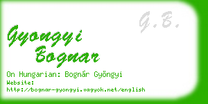 gyongyi bognar business card