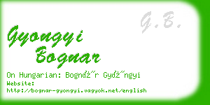 gyongyi bognar business card